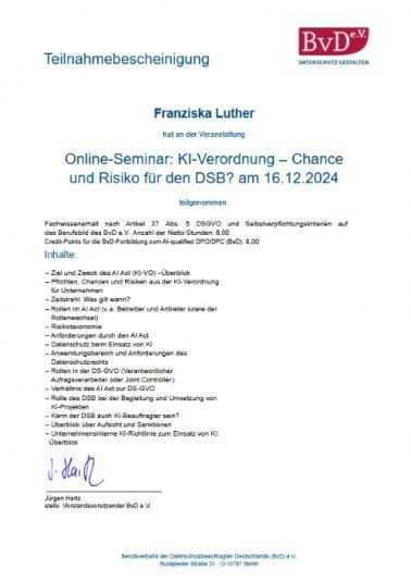 KI-Verordnung und Datenschutzbeauftragter