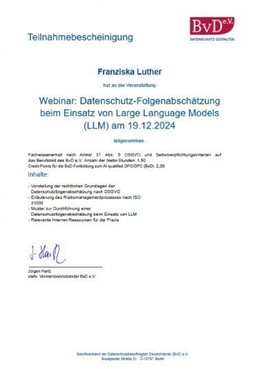 Datenschutz-Folgenabschätzung und LLM