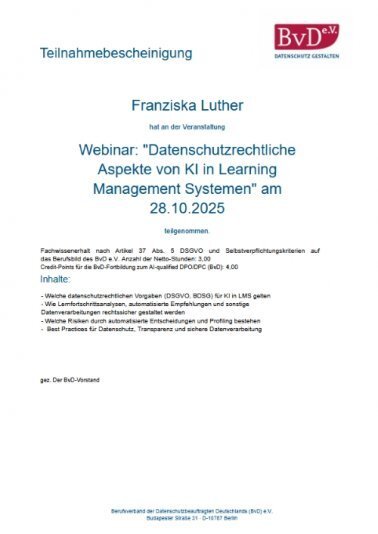 Datenschutz und KI in LMS