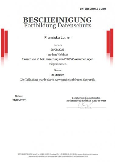 Einsatz von KI bei Umsetzung von DSGVO-Anforderungen