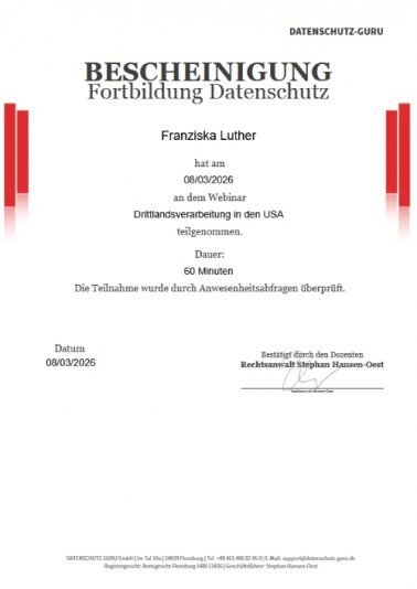 Drittlandsverarbeitung: USA