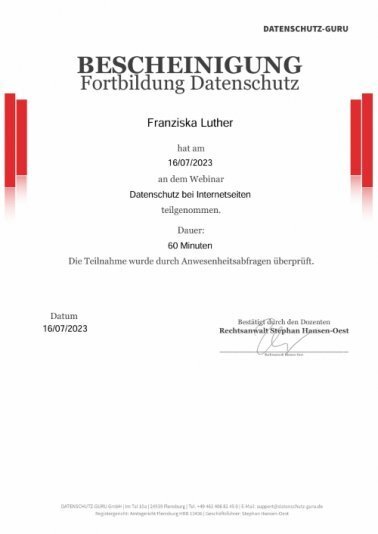 Datenschutz: Websites