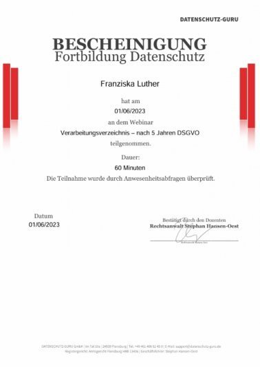 DSGVO: Verarbeitungsverzeichnis (VVT)