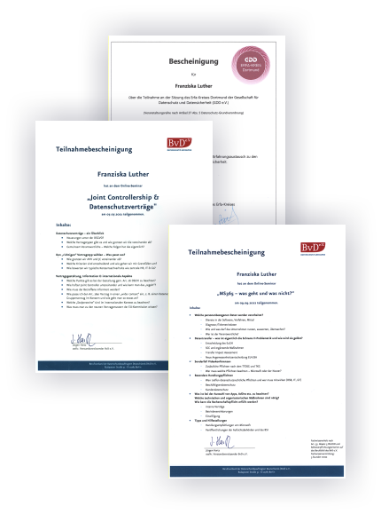 Externer Datenschutzbeauftragter - Fortbildungen