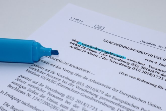 Standardvertragsklauseln Drittlandsübermittlung von personenbezogenen Daten